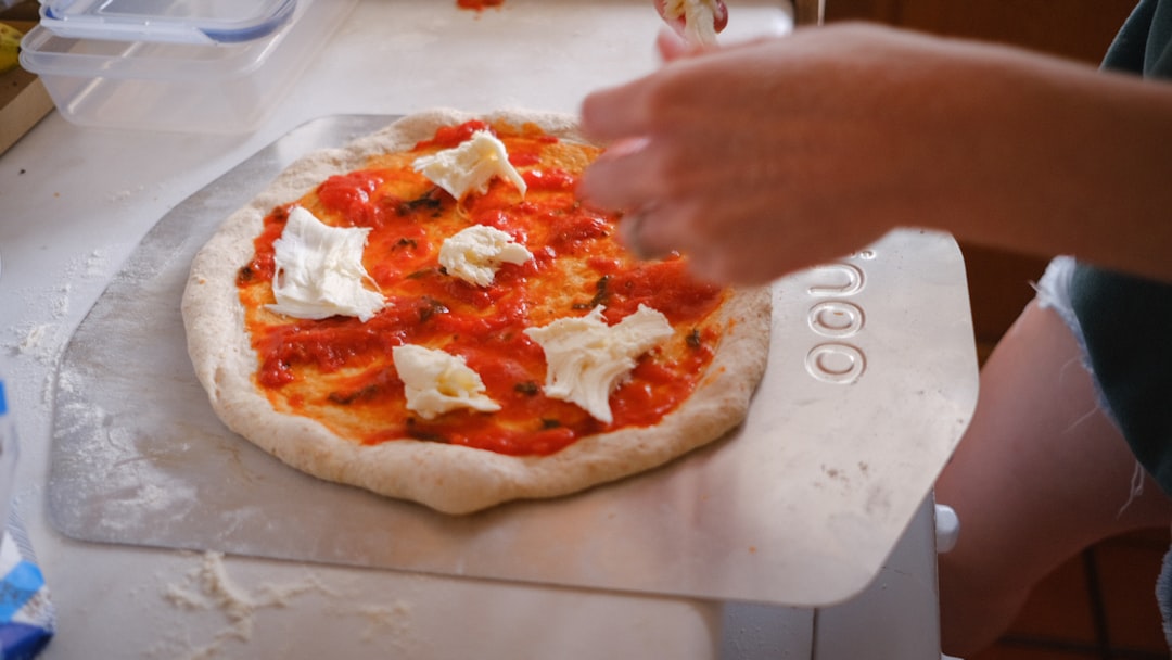 Pepperoni pizza with Caesar salad